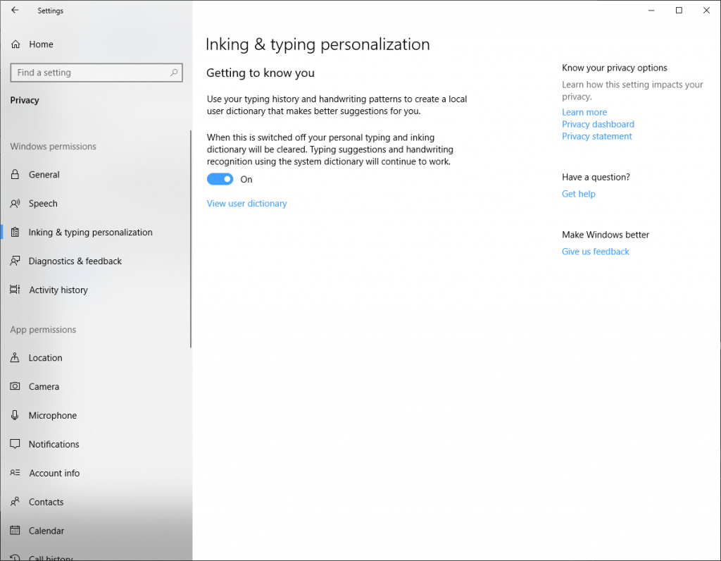 nking typing personalization.